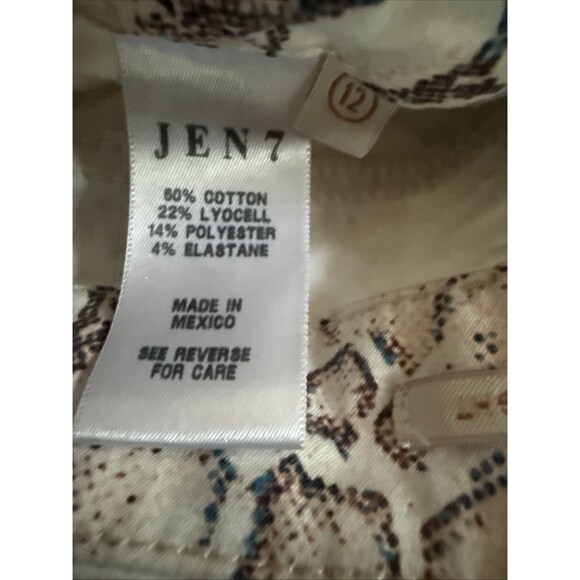 7 For All Mankind JEN7 Women's Snake Print Ankle Straight Jeans Size 12 Stretch - Picture 7 of 7